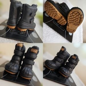 Cat & Jack Black and Tan Kids Snow Boots